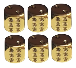 6pc Gold Acrylic Dice Set For Board Games, D&D, Family Games - Picture 1 of 3