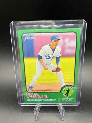 2022 Topps Heritage Minors Miguel Vargas Green /75 SP WS CHAMP Dodgers RC ROOKIE - Image 1 of 2