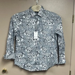 Robert Graham Houser Blue Flower Print Shirt Size Large MSRP $198 - Picture 1 of 11