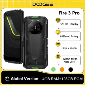 DOOGEE Fire 3 Pro Rugged Phone UNISOC T7200 16GB 128GB 5.5'' 8350mAh NFC Global - Picture 1 of 35