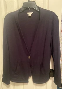 Women's Caslon casual blazer-Navy Blue-Size Medium - Picture 1 of 4