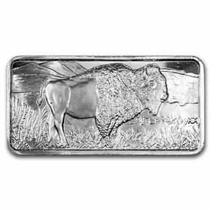 10 oz Silver Bar - Roaming Bison Buffalo - Picture 1 of 2