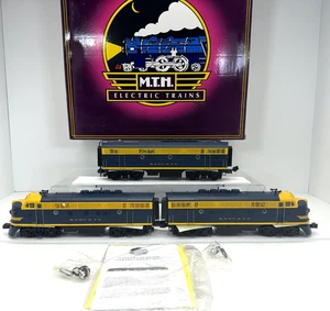 MTH Premier 20-2219-1 Santa Fe Blue F-3 ABA Diesel Set PS.1 O Gauge New BCR 201L - Picture 1 of 24