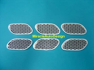 6 PCS Maserati Style Chrome Fender Air Vent Set For All Vehicles Mercedes BMW - Picture 1 of 6