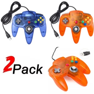Paquete de 2 controladores USB N64 con cable gamepad joystick para Windows Linux Raspberry Pi - Imagen 1 de 15