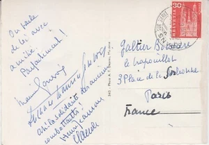 Maurice GENEVOIX. Carte postale signée à Jean GALTIER-BOISSIÈRE - Picture 1 of 2