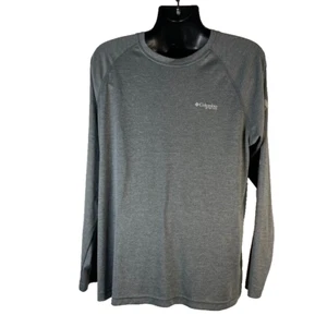 Columbia PFG Omni Shade Shirt Sz Lg Gray  Spell Out Performance Long Sleeve Mens - Picture 1 of 13