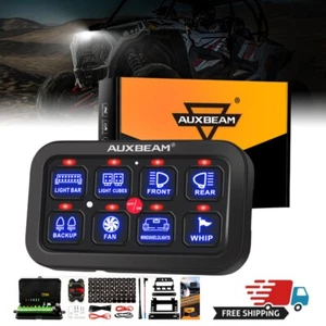 AUXBEAM 8 Gang Switch Panel LED Light Electronic Relay System ATV UTV Tractor - Picture 1 of 12