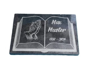 Massiv GRANIT Grabplatte incl GRAVUR Grabstein Urnengrab Liegeplatte 30x20x3 cm - Bild 1 von 15