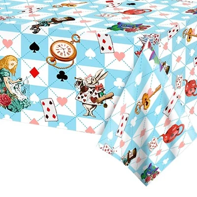 Alice in Wonderland Tablecloth Classic Fairy Tale Party Tablecover Decoration - Image 1 of 4
