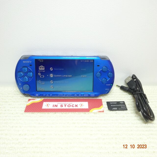 SONY Playstation Portable PSP-3000 Vibrant Blue Console Box set tested –  Hakushin Retro Game shop