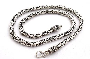 ¡¡Venta!! Plata de ley 5 mm Cadena Bali / Collares bizantinos 18 "(46 cm) - Imagen 1 de 29