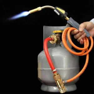 MAPP MAP-pro Propane Self-Igniting Gas Welding Turbo Burner Torch + 5' Hose Kit - Picture 1 of 11