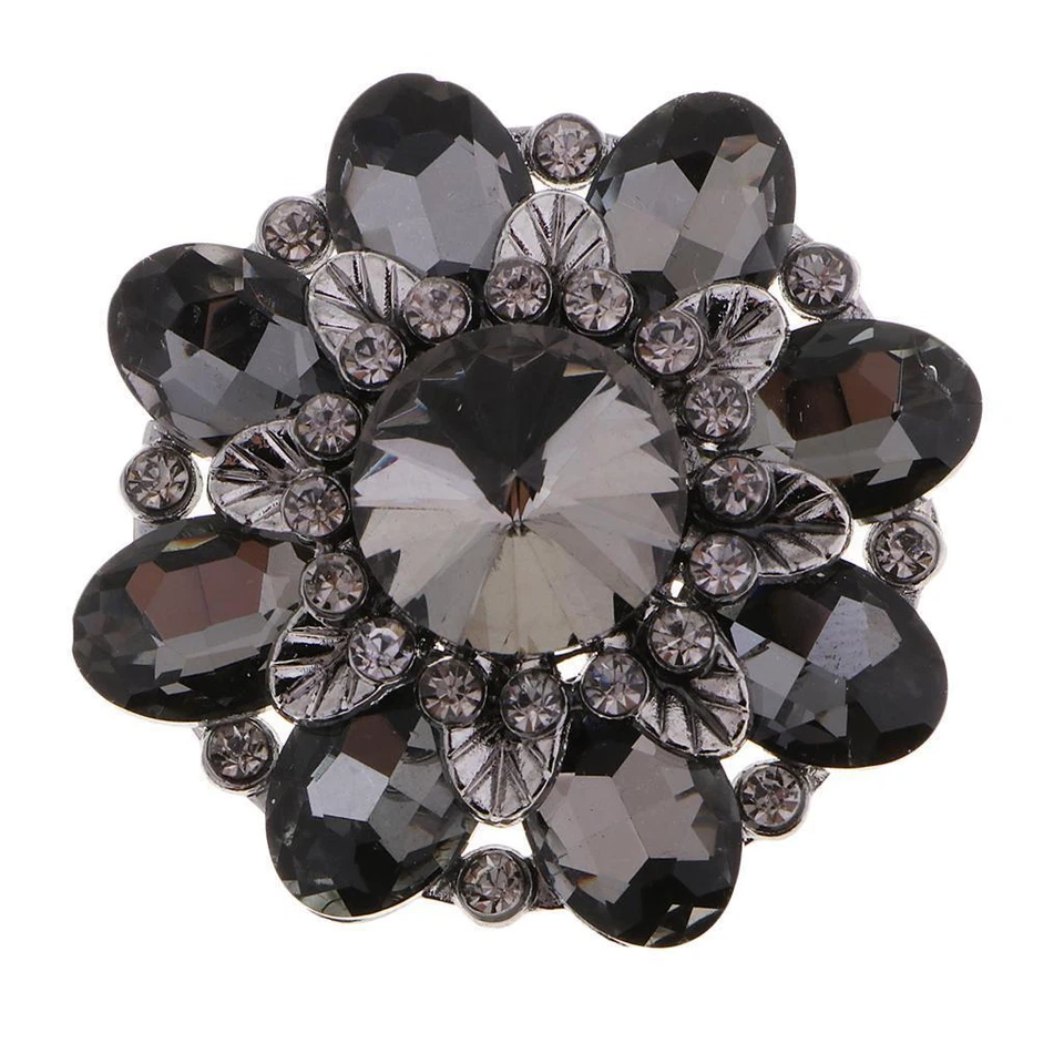 Alloy 46mm Crystal Rhinestone Buttons Flower DIY Sewing - Image 1 of 1