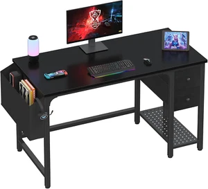 Gaming Desk with Fabric Drawers, 47 Inch Computer Desk for Home Office, Modern - Picture 1 of 12