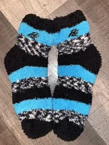 CAROLINA PANTHERS NFL FOOTBALL LOGO WOMENS CONFETTI ANKLE FUZZY SLEEP SOCKS - Picture 1 of 1