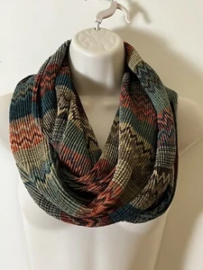 UNbranded Infinity Scarf Colorful Ribbed Stretch 14" Wide 64" diameter - Picture 1 of 6
