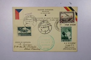 Belgium 1937 Airmail Cover to Czech / Mixed Frankings - L38268 - Picture 1 of 2