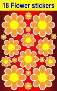 18 Flower stickers, laptop skin, bedroom wall, toolbox van Fun car Decals Orange