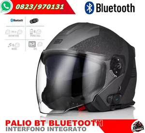 CASCO ORIGINE PALIO 2.0 + BT INTERFONO BLUETOOTH HYPER BLACK TITANIUM MATT - Foto 1 di 9