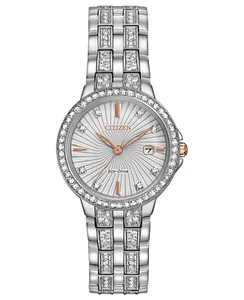 Citizen Women's Silhouette Crystal Eco-Drive 28mm Watch EW2340-58A - Picture 1 of 3