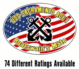 USS SACRAMENTO AOE 1 Oval Decal / Sticker Military USN U S Navy S05A - Picture 1 of 3