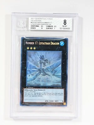 Yu-Gi-Oh GENF-EN039 Number 17: Leviathan Dragon 1st Ed. Ghost Rare Beckett 8 PSA - Image 1 of 4