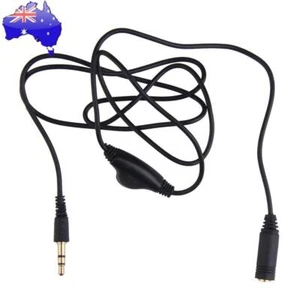 3.5mm Male To Female Black Extension Cord Wire Volume Control Cable - Afbeelding 1 van 12