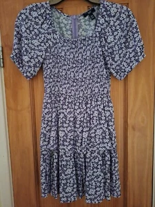 Pretty Purple Floral Layered Skater Style Summer Dress, New Look, Age 12 - Picture 1 of 6