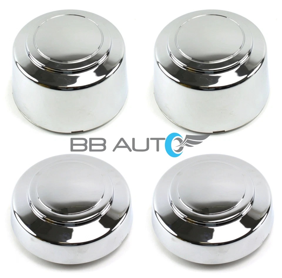 NEW 94-08 FORD F250 F350 VAN E150 E250 E350 2WD CHROME 16" WHEEL CENTER CAPS SET - Image 1 of 4