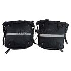 For Royal Enfield Classic Reborn & Meteor 350 Canvas Saddle Bags Pair Black D2