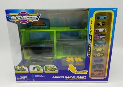 Micro Machines Micro Gas N’ Dash Expanding Playset With 10 Vehicles 2021 New Box - Image 1 of 4