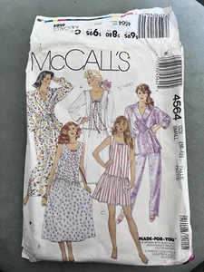 80s Vintage McCall's Sewing Pattern Pjs Robes Nightgown Size S 10-12 Uncut RARE - Picture 1 of 5