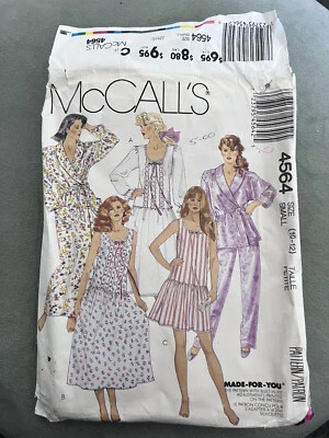 80s Vintage McCall's Sewing Pattern Pjs Robes Nightgown Size S 10-12 Uncut RARE - Image 1 of 4