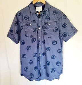 Men's G Star Raw Cotton Button Shirt Blue Size Medium Good Condition - Foto 1 di 6
