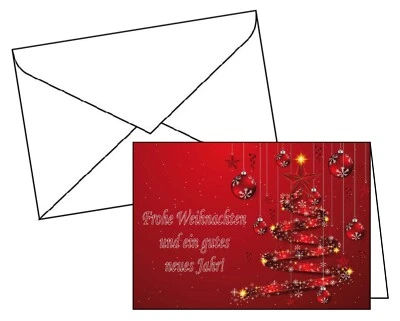 20-500 Weihnachtskarten mit Umschlag Klappkarten Grusskarten BEDRUCKBAR v17 - Bild 1 von 2