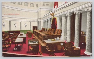US Supreme Court Interior View Chairs of Justices Washington DC Postcard - Picture 1 of 2