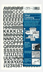 Self-Adhesive Vinyl Capital Letters and Numbers 1/2 Inches High Black 201 per - Picture 1 of 11