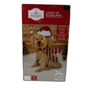 Holiday 24" Light-up Plush Golden Dog Christmas Yard Decoration NIB - Picture 1 of 13