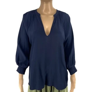 GANT Women Navy Blue V Neck Blouse Size EU 40 UK 12 US 10 - Picture 1 of 11