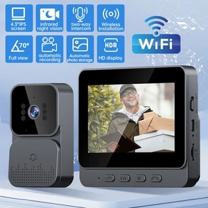 Smart WiFi Wireless Video Doorbell 2-Way Audio Home Security Intercom Camera Hot - Picture 1 of 20