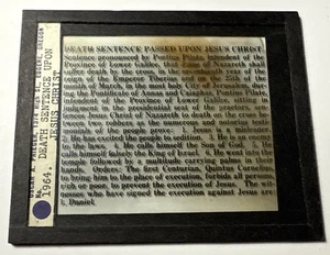 Antik 1920 Stereopticon Dia #1964 Zum Todesurteil auf Jesus Zauberlaterne - Bild 1 von 5