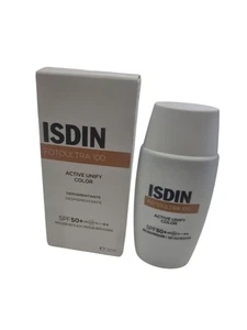 ISDIN Fotoultra 100 Active Unify Color Spf 50+ 50Ml | Facial Sun Cream | Lighte - Picture 1 of 3