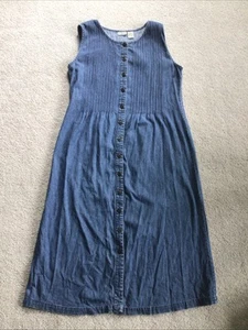 LL Bean Damen Shirt Kleid Vintage Maxi Denim Retro Pullover Blau 12 Petite - Bild 1 von 8