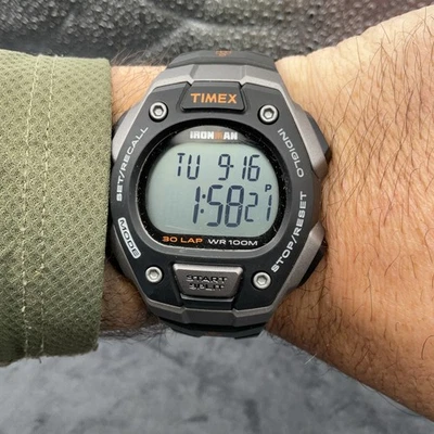 Timex T5K821, Men's Ironman 30-Lap Resin Watch, Alarm, Indiglo, Chronograph, NEW - Image 1 of 4