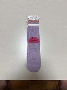 Kapital Happy Heel Socks OSFA NEW Purple Pink Orange Knit - Picture 1 of 6