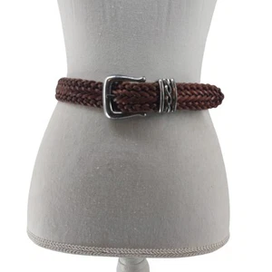 Brighton Brown Women's Leather Belt Braided Small Casual - Picture 1 of 9