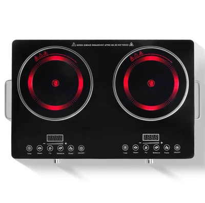 Hot Plate Double Ceramic Infrared Cooker Hob 3500W+3500W Handles - Image 1 of 4