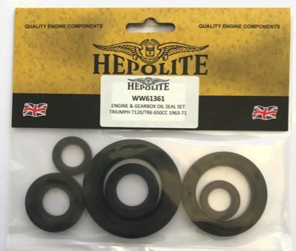 Kit de sellado de aceite de motor y caja de cambios Hepolite Triumph T120 Bonneville (1963-1971) Foto 1 de 1