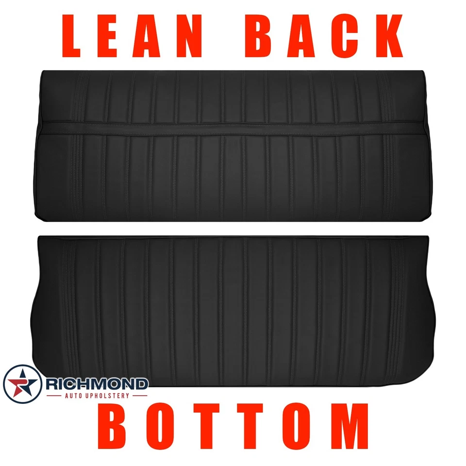 1981-1991 GMC Suburban Sierra Grande C/K-Complete Vinyl Bench Seat Covers, Black - Image 1 of 4